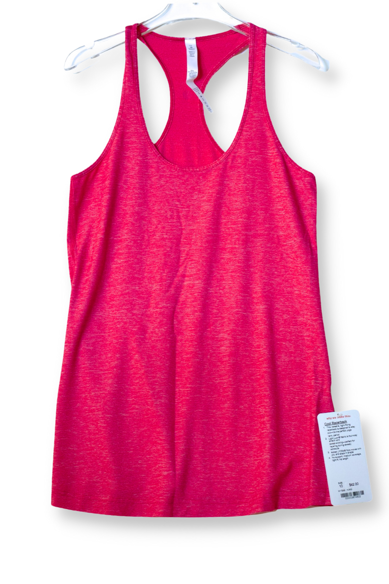 lululemon Cool Racerback Tank Heathered Jewelled Magenta Size 10 NWT